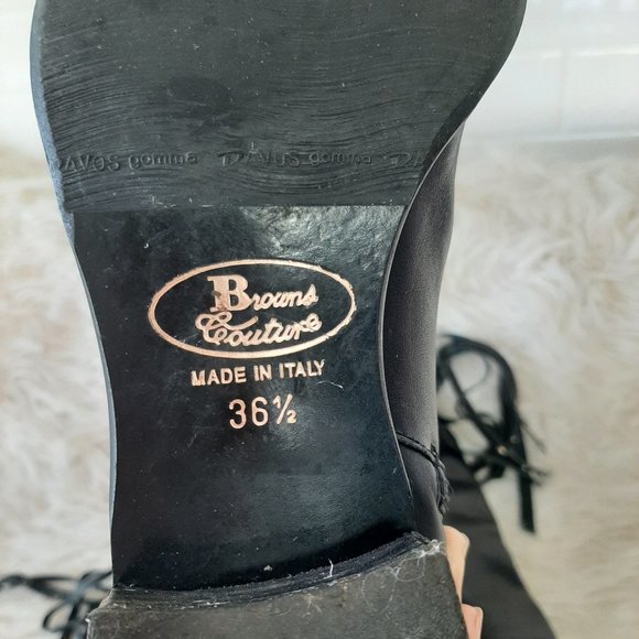 Vintage Brown Couture Women's Black Tassel Boot - Picture 5 of 8